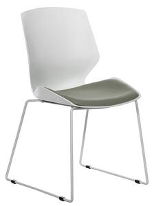 Scaun de birou pentru vizitatori Genuine plastic alb - gri