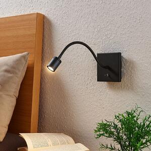 Lindby aplică de perete Mayar, 2pcs, negru, lampă lectură, 11 cm, Negru, dormitor, Metal, Modern