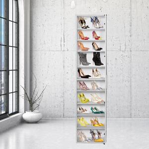 Pantofar ZARIA Alb, Usa si oglinda, 10 rafturi, capacitate 20 perechi, 45x187x36 cm, PAL, Organizare/Living