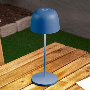 Lindby LED lampă de masă reîncărcabilă Arietty, albastru, dimabil, IP54