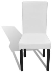 Huse de scaun elastice drepte, 6 buc., alb