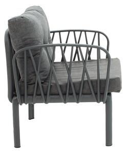 Set de gradina masa si scaune set 4 bucati model Intricate plastic antracit, gri inchis material textil antic