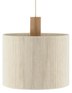 Brilliant Lampă suspendată Arlo, bej, material textil/lemn, Ø 35 cm, cu 1 bec, reglabil, Bej, Camera de zi / sufragerie, Țesătură / Textil, Modern