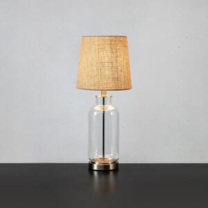 Lampă de masă Costero, transparentă/naturală, 61,5 cm