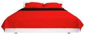 Cuvertură matlasată cu două fețe, 220x240 cm, roșu și negru
