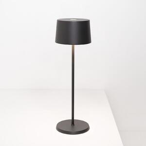Zafferano Olivia 3K lampă de masă reîncărcabilă IP65 gri, reglabil, Gri, Camera de zi / sufragerie, Aluminiu, Modern
