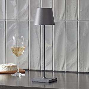 Nuindie LED lampă de masă reîncărcabilă, USB-C, grafit, IP54, dimabil