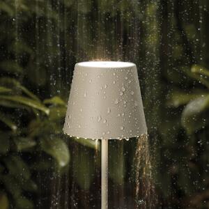 Nuindie mini LED lampă de masă reîncărcabilă, USB-C, bej, IP54, dimabil
