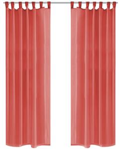 Draperii din voal, 2 buc., 140x175 cm, roșu