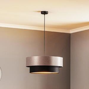 Maco Design Lampă suspendată Dorina, argintiu/negru Ø 50cm, reglabil, Gri, Camera de zi / sufragerie, Plastic, Modern