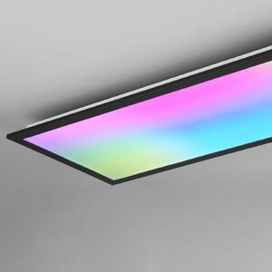Reality Leuchten Plafonieră cu LED-uri Beta, lungime 80 cm, negru, RGBW, CCT, reglabil, Negru, Camera de zi / sufragerie, Metal, Modern