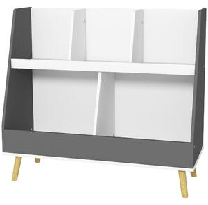 HOMCOM Kids Storage Shelf with 5 Compartments, Grey
