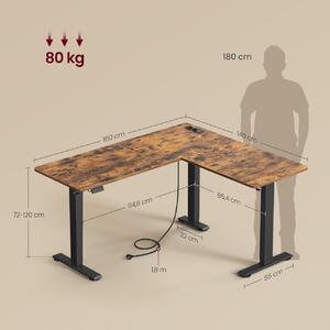 Birou pe colt reglabil Vasagle Maro 140x160x120 cm