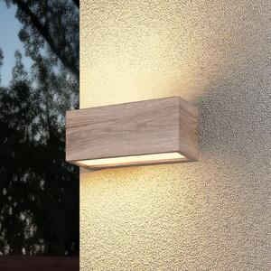 Trio Lighting Aplică de exterior Mayenne, culoare lemn, up- & downlight, unghiulară, reglabil, Lemn, Aluminiu