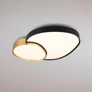 Trio Lighting Plafonieră cu LED Rise, negru-auriu, 77 x 63 cm, CCT, reglabilă, reglabil, Negru, Camera de zi / sufragerie, Metal, Modern