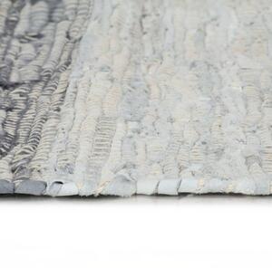 Covor Chindi țesut manual, gri, 120 x 170 cm, piele