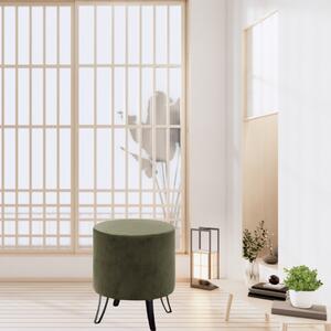 Taburet Verde RITZ, Velvet, 40x40 cm, Stil modern, Living/Dormitor/Birou