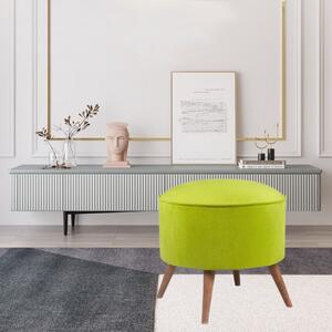 Taburet verde pistachio CAPRI, Stofa catifelata, 45x45x43 cm, Stil modern, Living/Dormitor/Birou