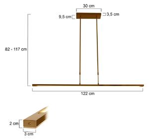 Lampă suspendată LED Zelena, bronz, lungime 122cm, metal, CCT