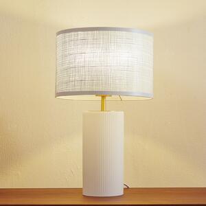 Lampă de masă Lindby Sorscha, alb, fier, Ø 26 cm