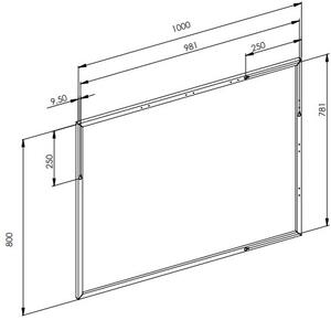 Elita oglindă 100x80 cm dreptunghiular negru RE061000020560