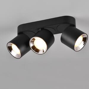 Trio Lighting Guayana plafonieră GU10 3 becuri negru, Negru, Camera de zi / sufragerie, Metal, Modern, Plafon cu flacără multiplă