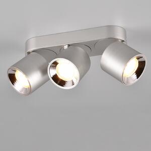 Trio Lighting Guayana plafonieră GU10 3 becuri nichel, Gri, Camera de zi / sufragerie, Metal, Modern, Plafon cu flacără multiplă