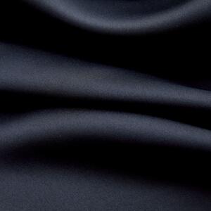 Draperii opace cu inele metalice, 2 buc., negru, 140 x 175 cm