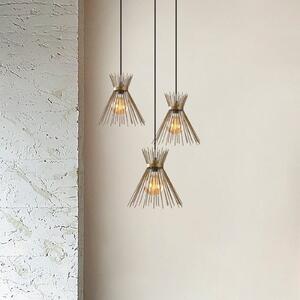Kirpi 3086 lampă suspendată, culoare aurie, metal, 3 becuri rotunde