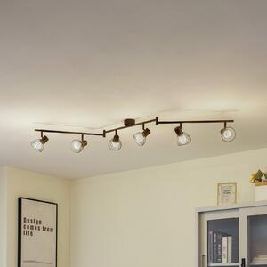 Lindby plafonieră Piena, negru, 6 becuri, metal, 150cm