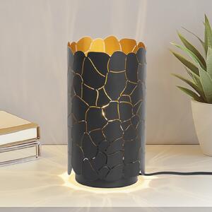 Lampă de masă Lindby Aralena, negru / aur, înălțime 26,5 cm