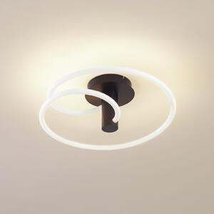 Lucande plafonieră LED Valenora, alb/negru, PC, Ø 49cm, reglabil, Alb, Camera de zi / sufragerie, Plastic, Modern