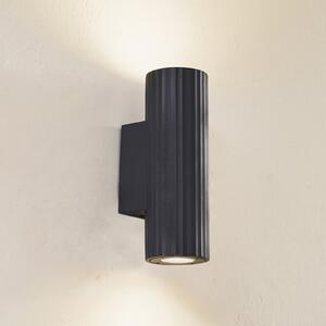 Aplică de perete Lindby Christa, antracit, beton, 25cm, ripple
