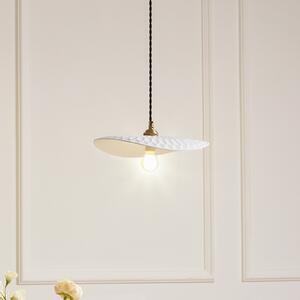 Lindby lampă suspendată Annira, Ø 29 cm, ceramică, alb/zahăr