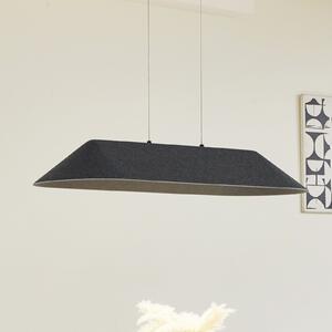 Lucande lampă suspendată LED Naelle, negru/gri, pâslă, reglabil, Negru, Camera de zi / sufragerie, Țesătură / Textil, Modern
