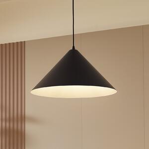 Lampă suspendată Lindby Clarine, alb/negru, Ø 50 cm, metal