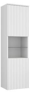 Cabinet de baie suspendat Nauta, Marmură albă, Alb, PAL laminat, MDF, 133x35x34cm, 23 kg
