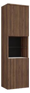 Cabinet de baie suspendat Nauta, Marmură albă, Nuc, PAL laminat, MDF, 133x35x34cm, 23 kg
