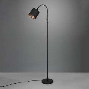 Lampă de podea Tommy, negru/auriu, înălțime 130 cm, metal/fabricat