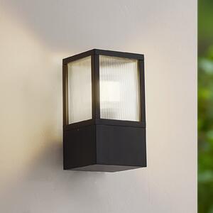Lucande lampă de perete pentru exterior Klemens, negru, metal, IP54, Riffle, reglabil, Negru, Aluminiu, Modern