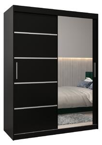 Dulap de haine 180 cm cu oglindă Verika 2 180 (negru). 1064217
