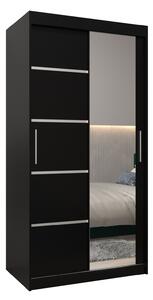 Dulap de haine 100 cm cu oglindă Verika 2 100 (negru). 1063762