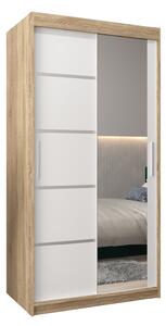Dulap de haine 120 cm cu oglindă Verika 2 120 (stejar sonoma + alb). 1064194