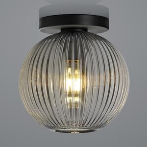 Plafonieră Loft cu sticlă fumurie, o singură lumină, rotundă