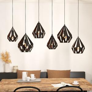 EGLO Carlton 1 lampă suspendată, 6 surse, negru/cupru, reglabil, Negru, Camera de zi / sufragerie, Metal, Modern