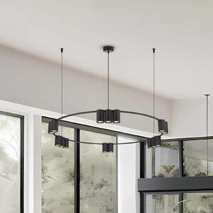 Eko-Light Lampă suspendată Genesis, aluminiu, negru, 15 x GU10, Ø 100 cm, reglabil, Negru, Camera de zi / sufragerie, Aluminiu, Design