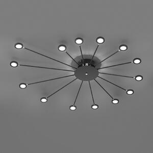 Plafonieră LED Peacock, 15 becuri, negru