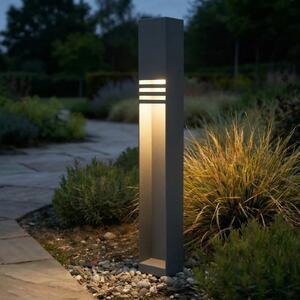 Lucande Bornă luminoasă LED Oxido, antracit, înălțime 80 cm, IP44, Negru, Oțel inoxidabil, Modern