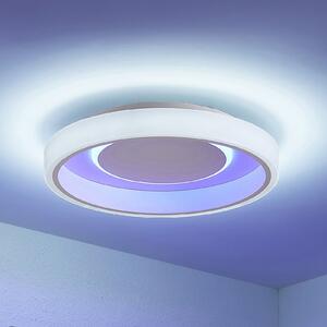 Lindby plafonieră LED Wikani, alb, RGB, CCT, dimabil, reglabil, Alb, Camera de zi / sufragerie, Metal, Modern