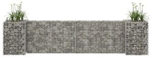 Jardinieră gabion în formă de H, sârmă oțel, 260 x 40 x 60 cm